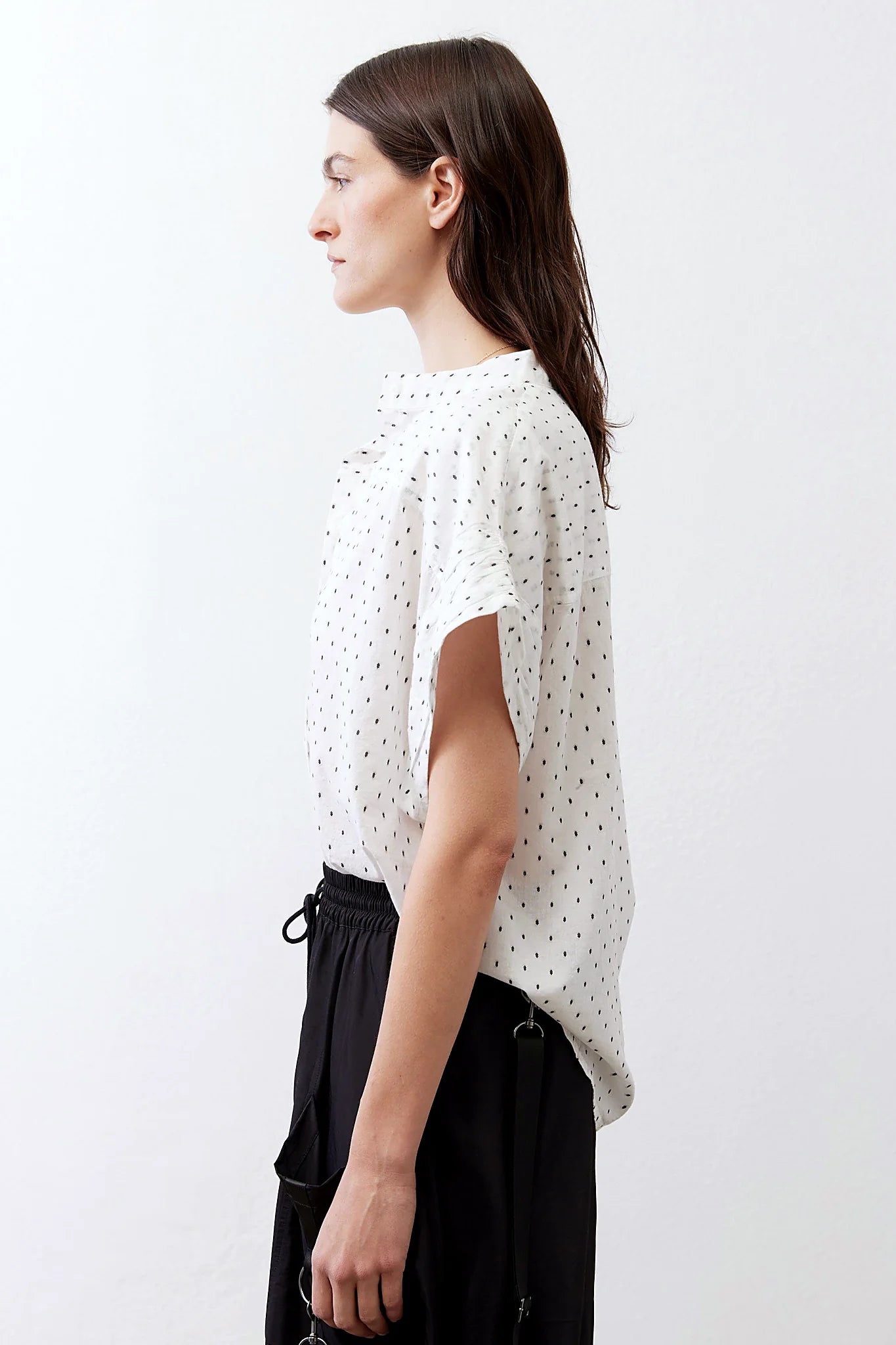 The boxy, cropped silhouette from the side