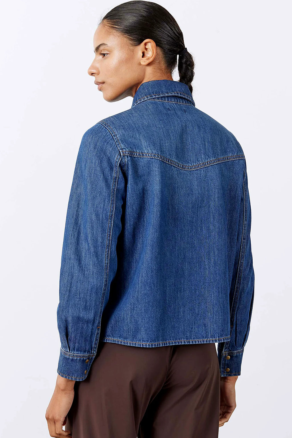 Denim Handkerchief With a Zipper Blouse