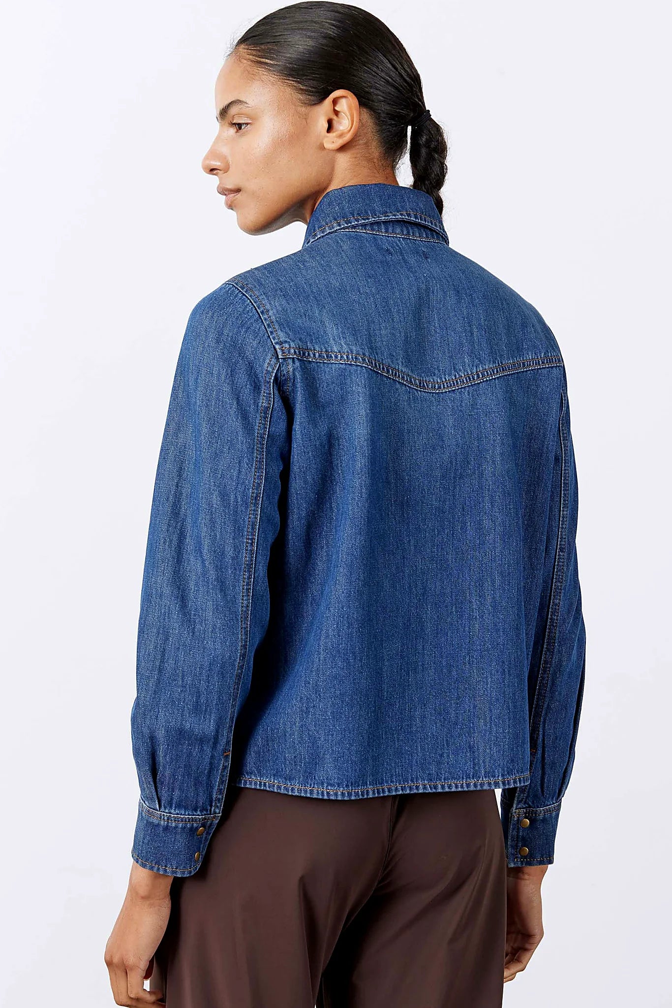 Denim Handkerchief With a Zipper Blouse