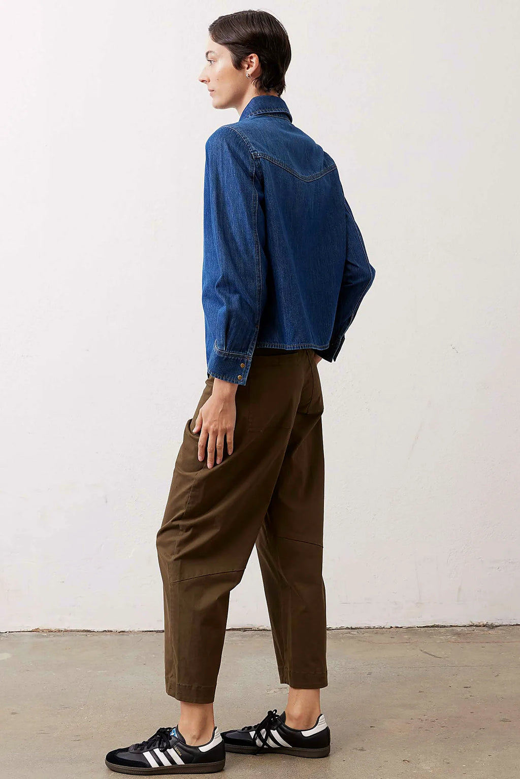 Denim Handkerchief With a Zipper Blouse