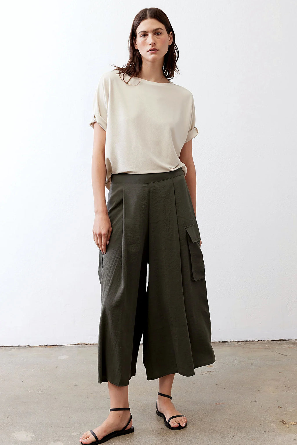 Back view showing the button-down closure