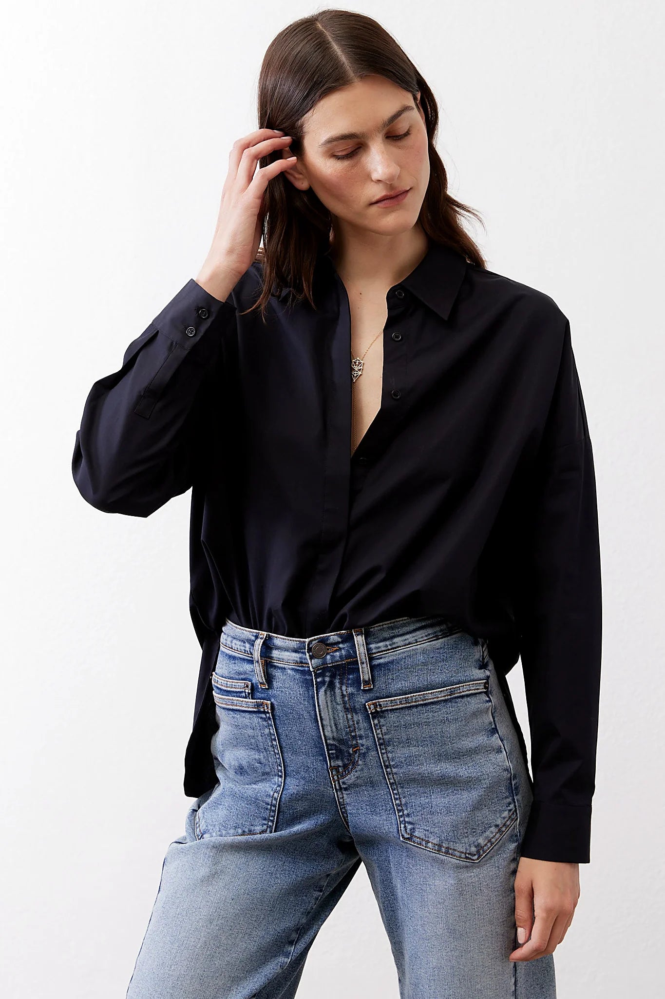 Non-Iron Refine Oversized Tunic