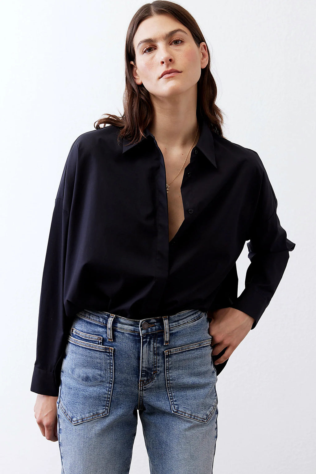 Non-Iron Refine Oversized Tunic