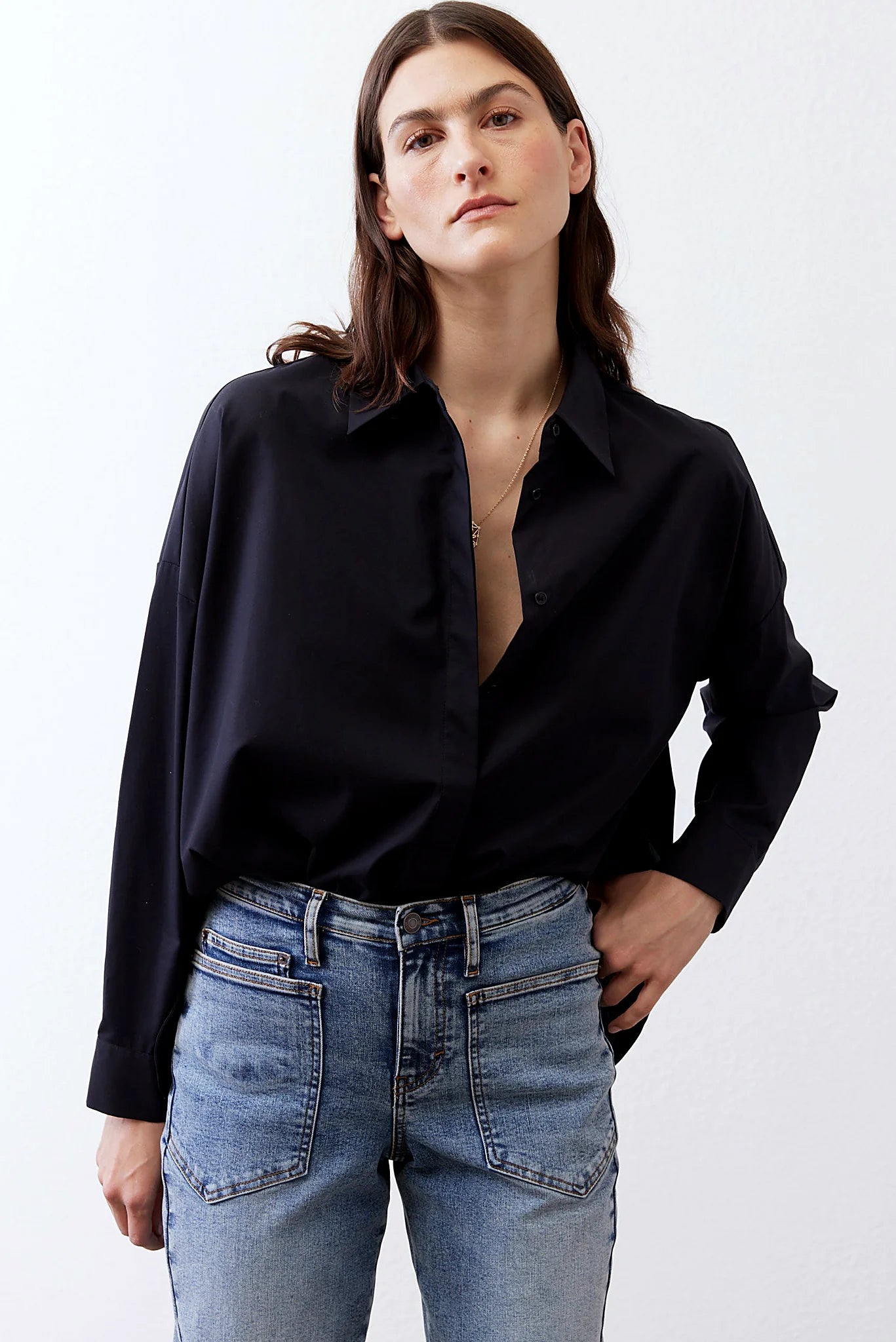 Non-Iron Refine Oversized Tunic