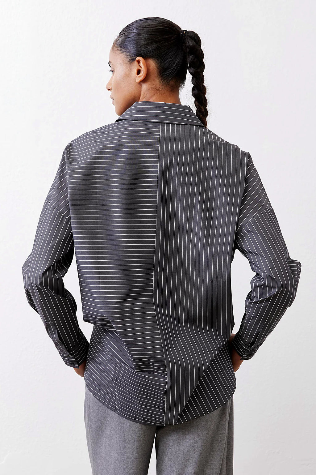 Remix Striped Button Down Blouse