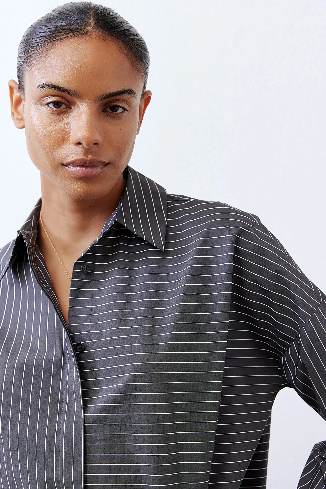 Curved high-low hem at the back