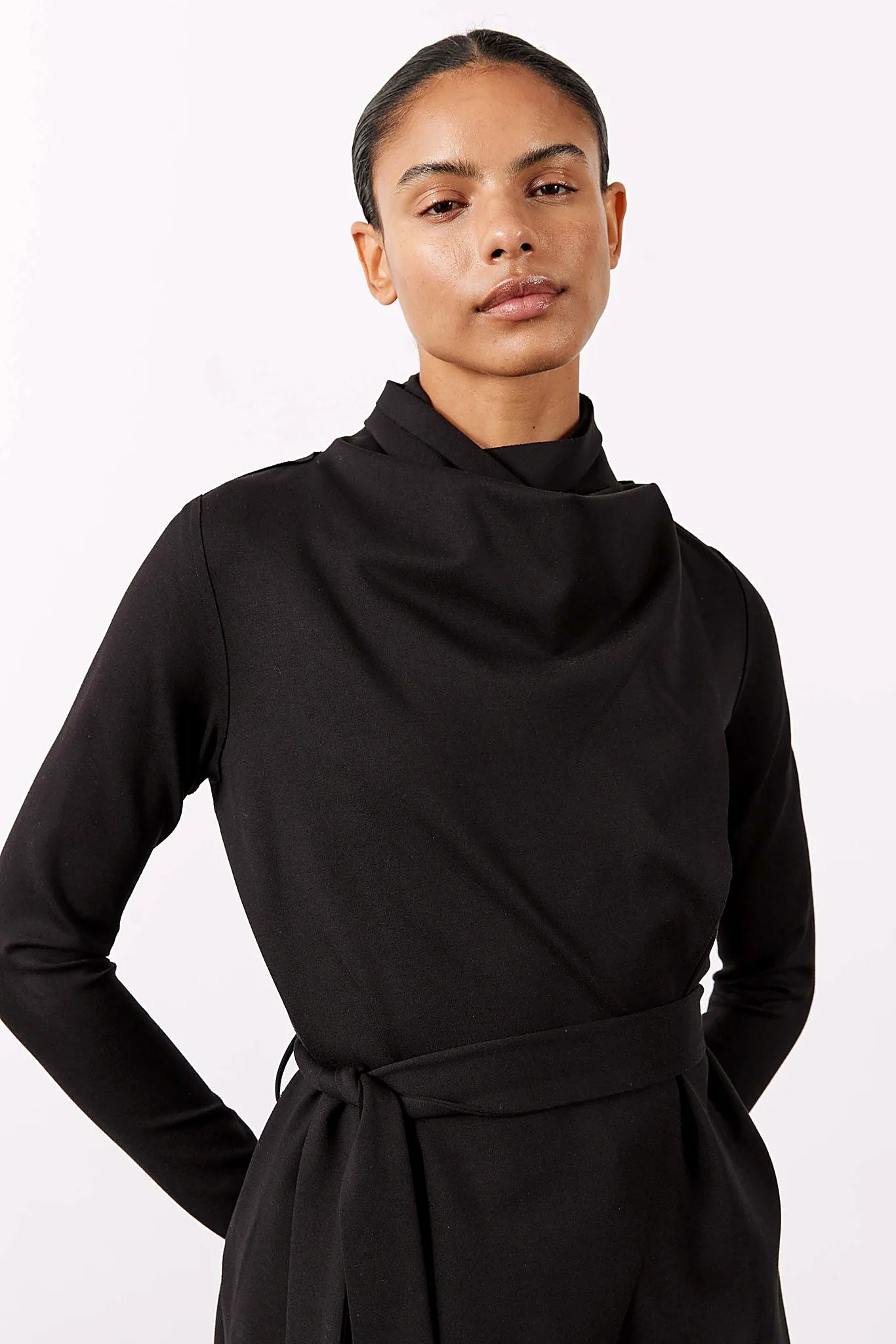 Raw hem detailing on the jacket