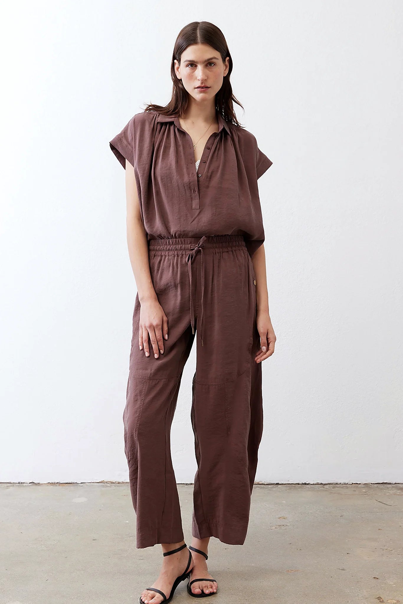 Pleated detail at the shoulder