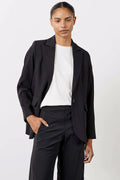 Black petite blazer, front view