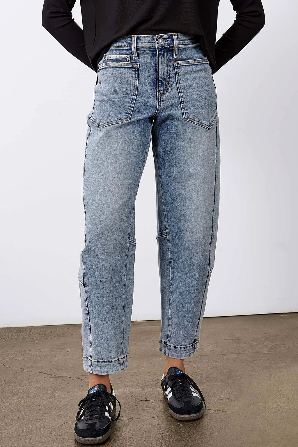 The above-ankle hem of the jeans