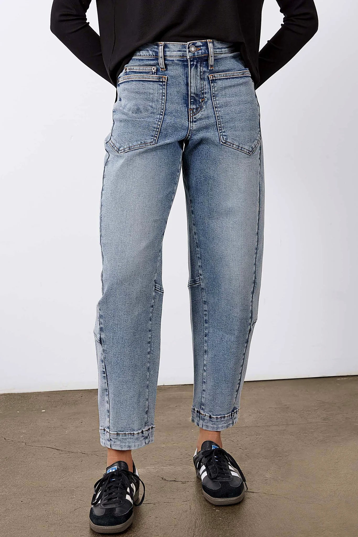 The above-ankle hem of the jeans