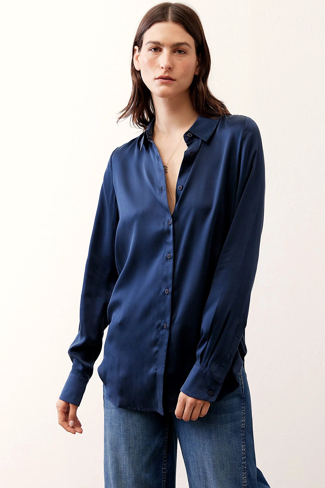 Washable Silk Button Down Top